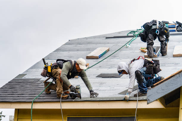 Professional Gutter Installation technician working in Seward, PA